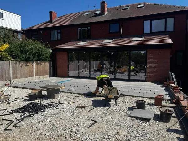 Paving installation in progress