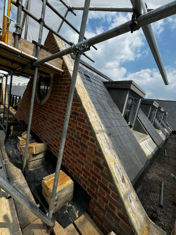 Roof detail and chimney during reinstatement works