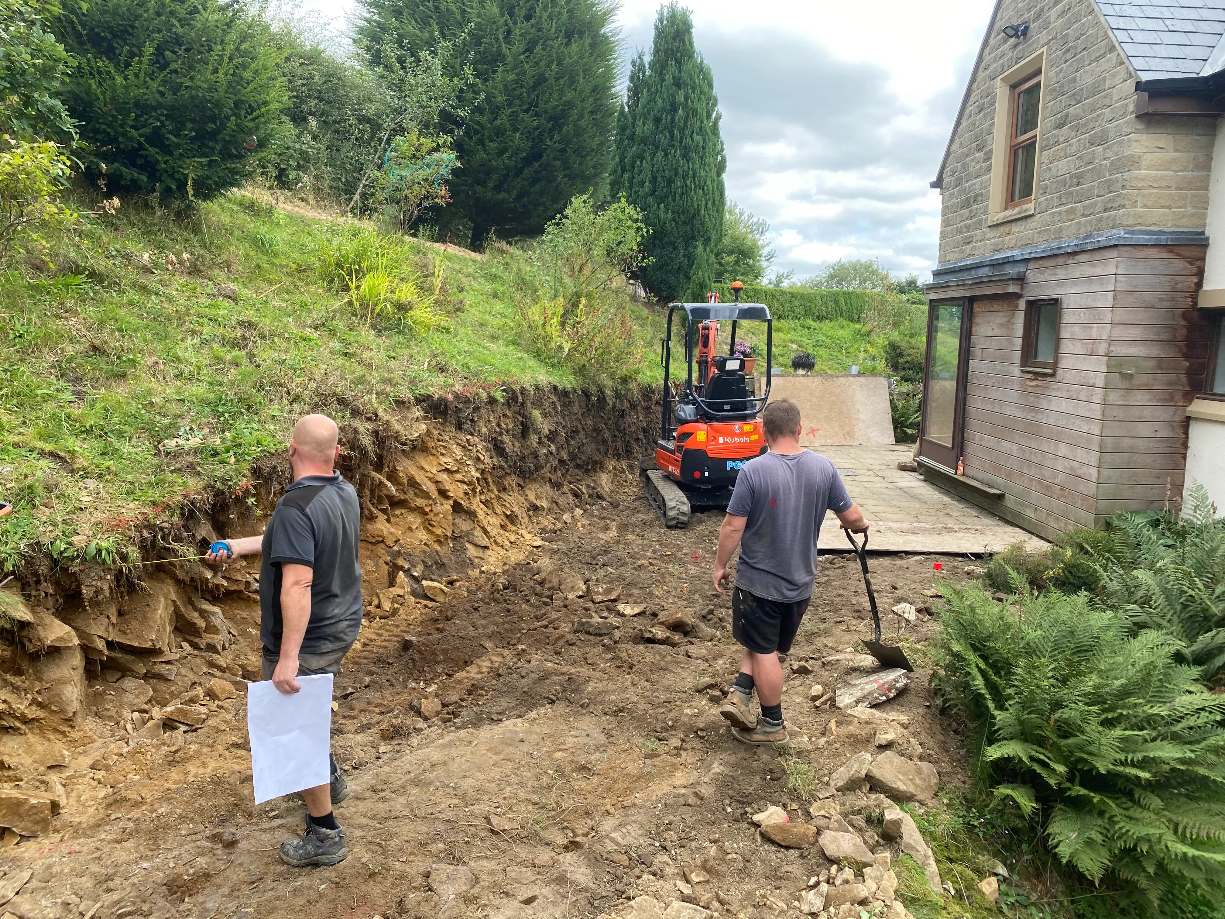 Excavation and groundworks establishing the new footprint