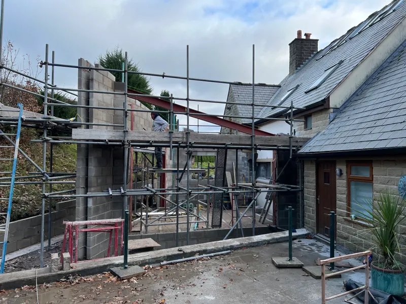 Structural steel and blockwork frame taking shape