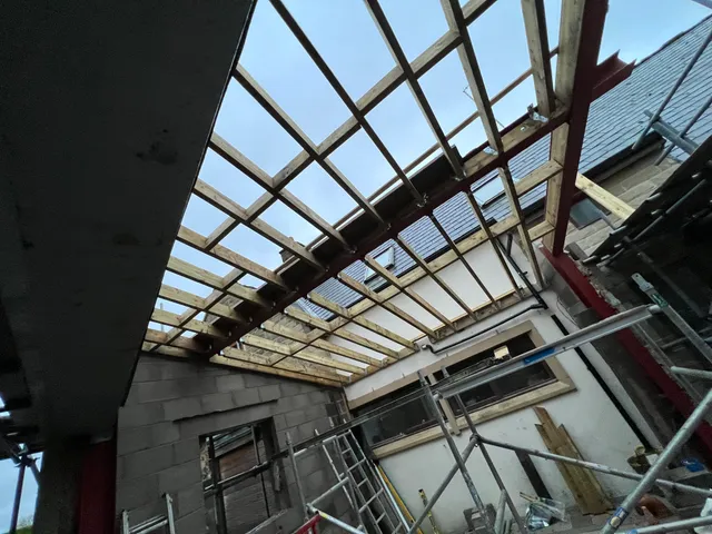 Roof structure under construction