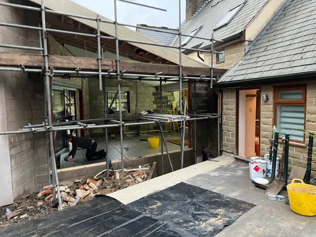 Glazing installation in progress