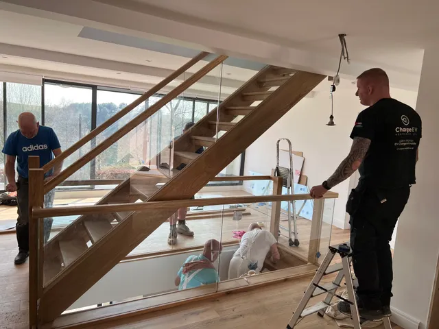 Staircase installation in progress