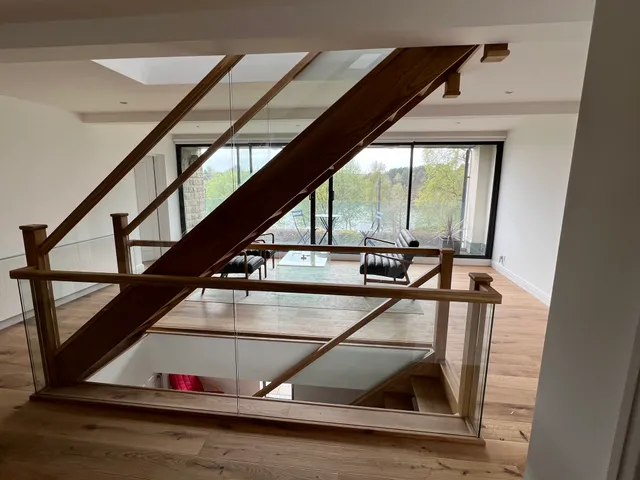 Completed staircase and living area